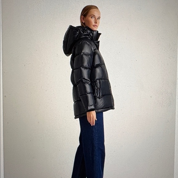Quince XL Shiny Black Puffer Jacket - Picture 2 of 8